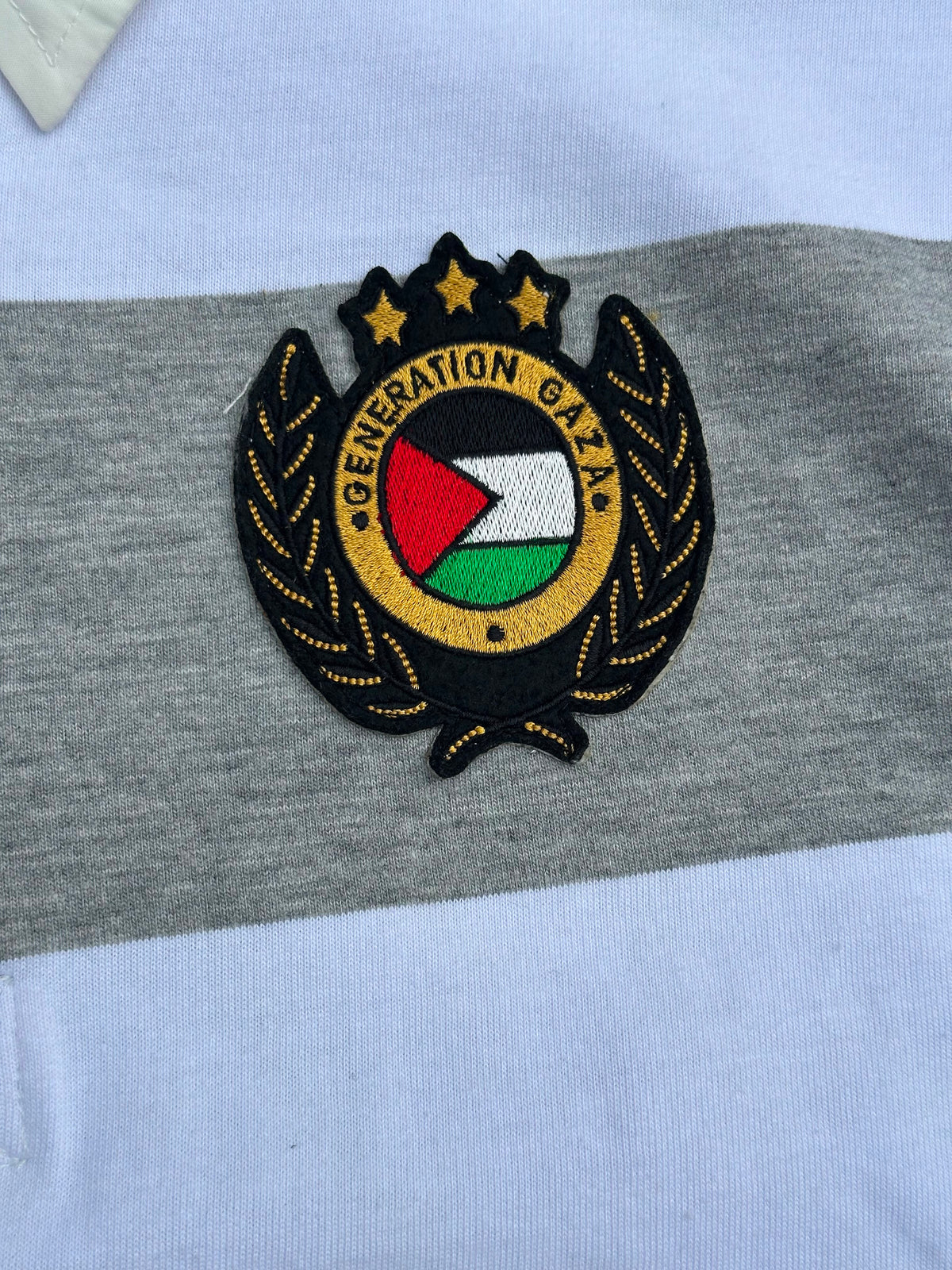 gng ash white / grey rugby polo
