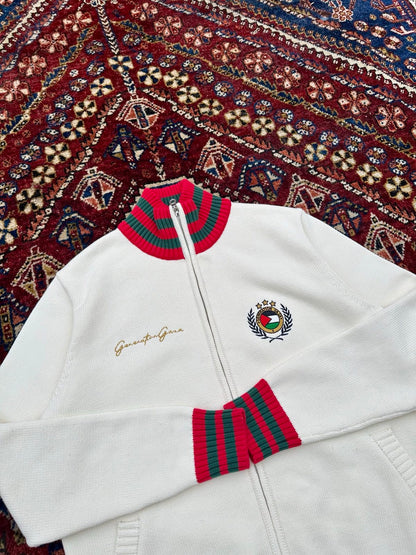 monaco knit jacket wood/red