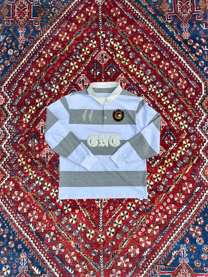 gng ash white / grey rugby polo
