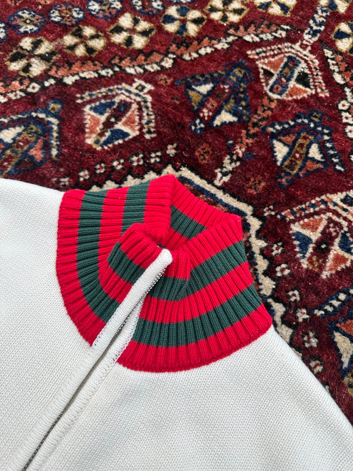 monaco knit jacket wood/red