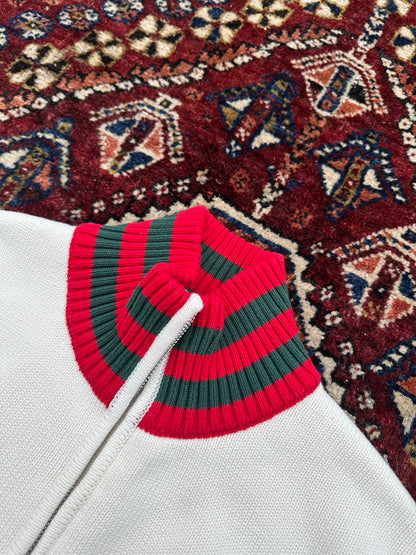 monaco knit jacket wood/red