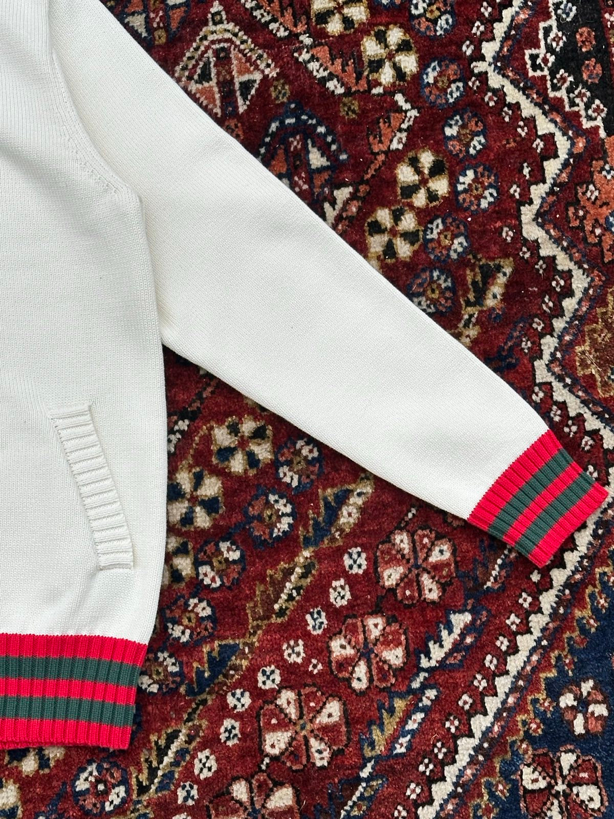 monaco knit jacket wood/red