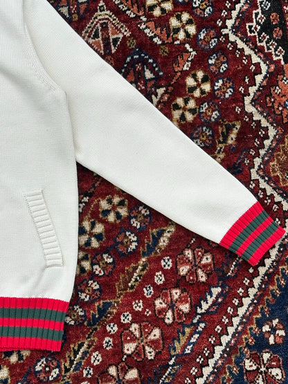 monaco knit jacket wood/red