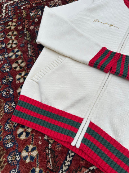 monaco knit jacket wood/red