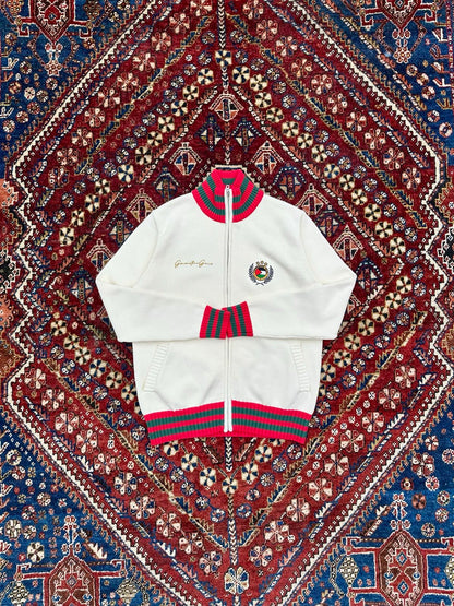 monaco knit jacket wood/red