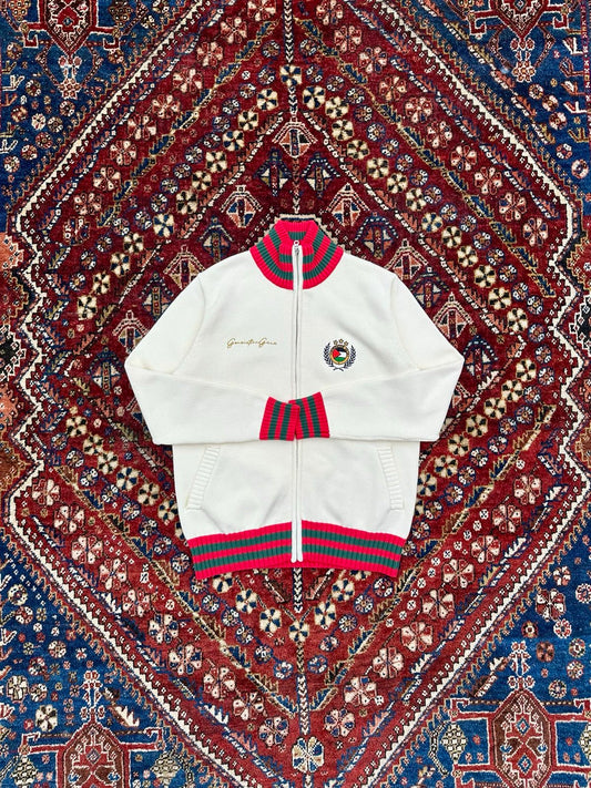 monaco knit jacket wood/red