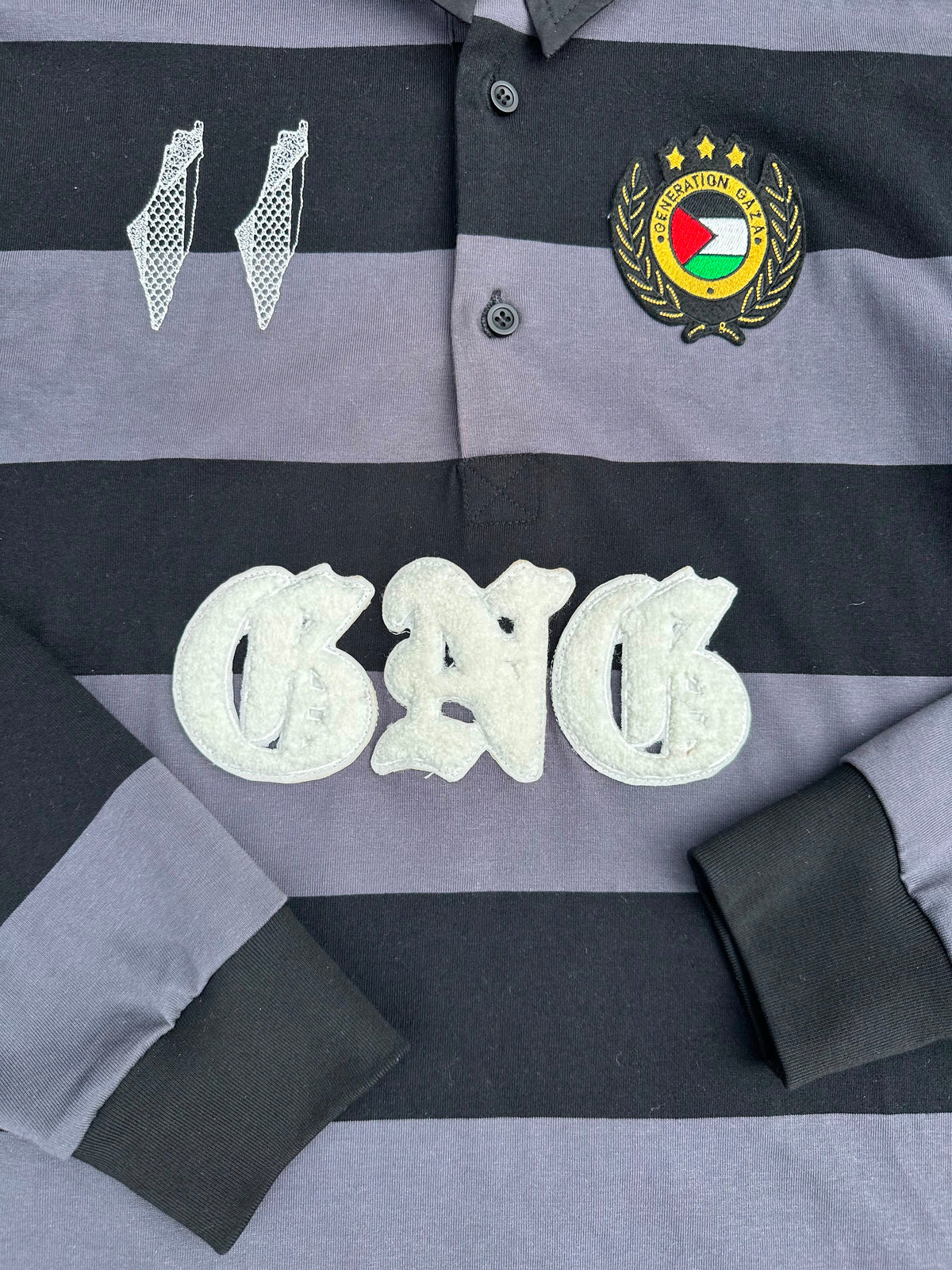 gng anthracite black rugby polo