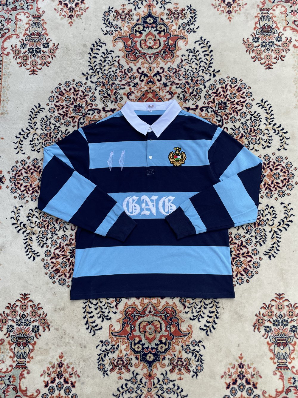 gng bby blu rugby polo