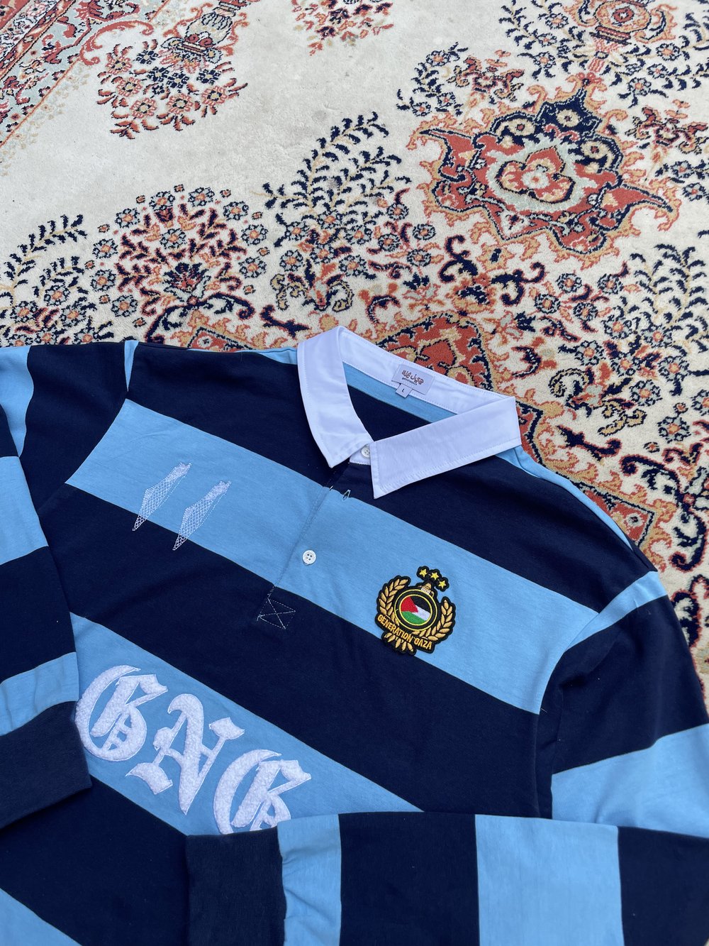 gng bby blu rugby polo
