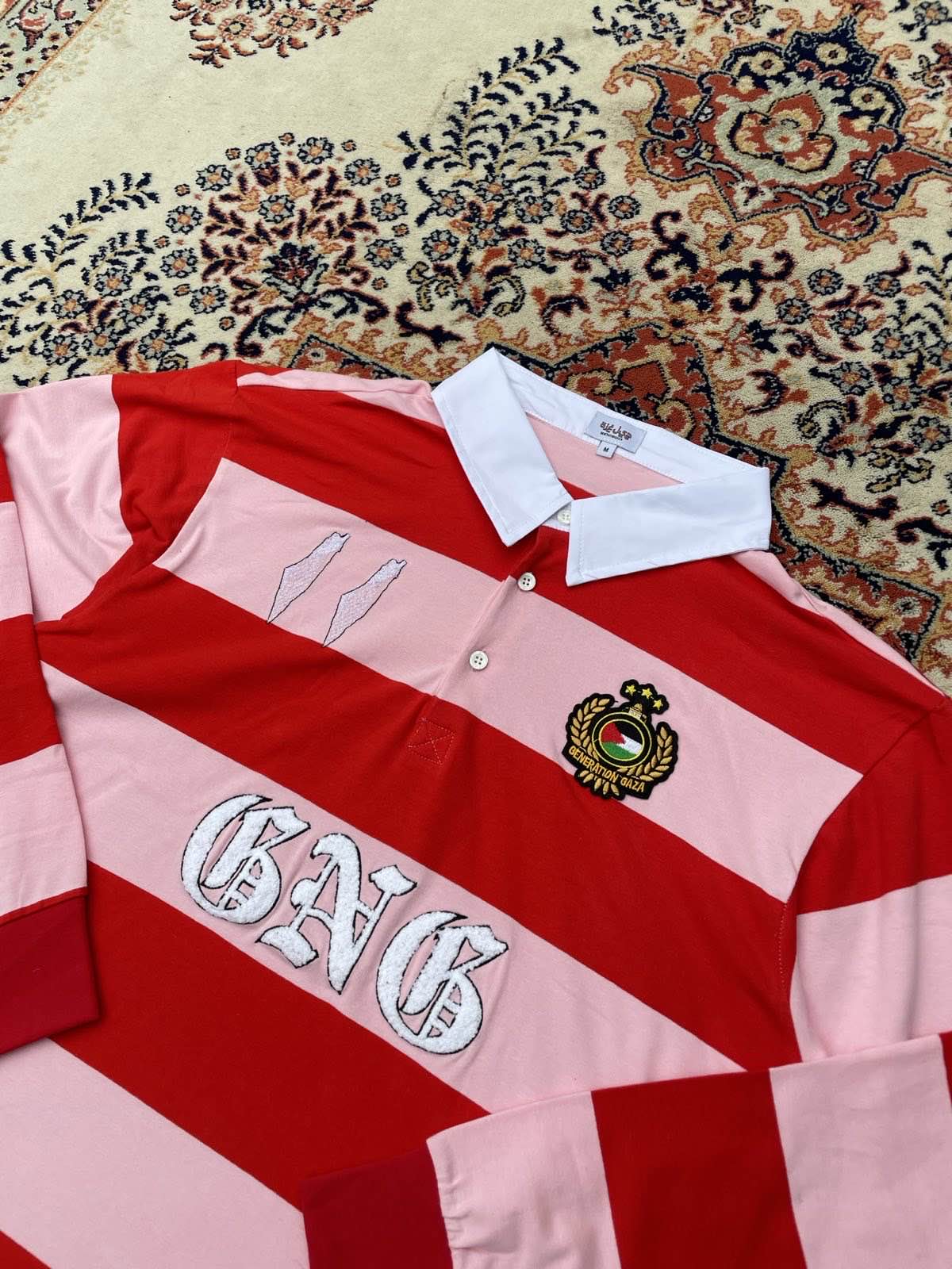 gng pink rugby polo