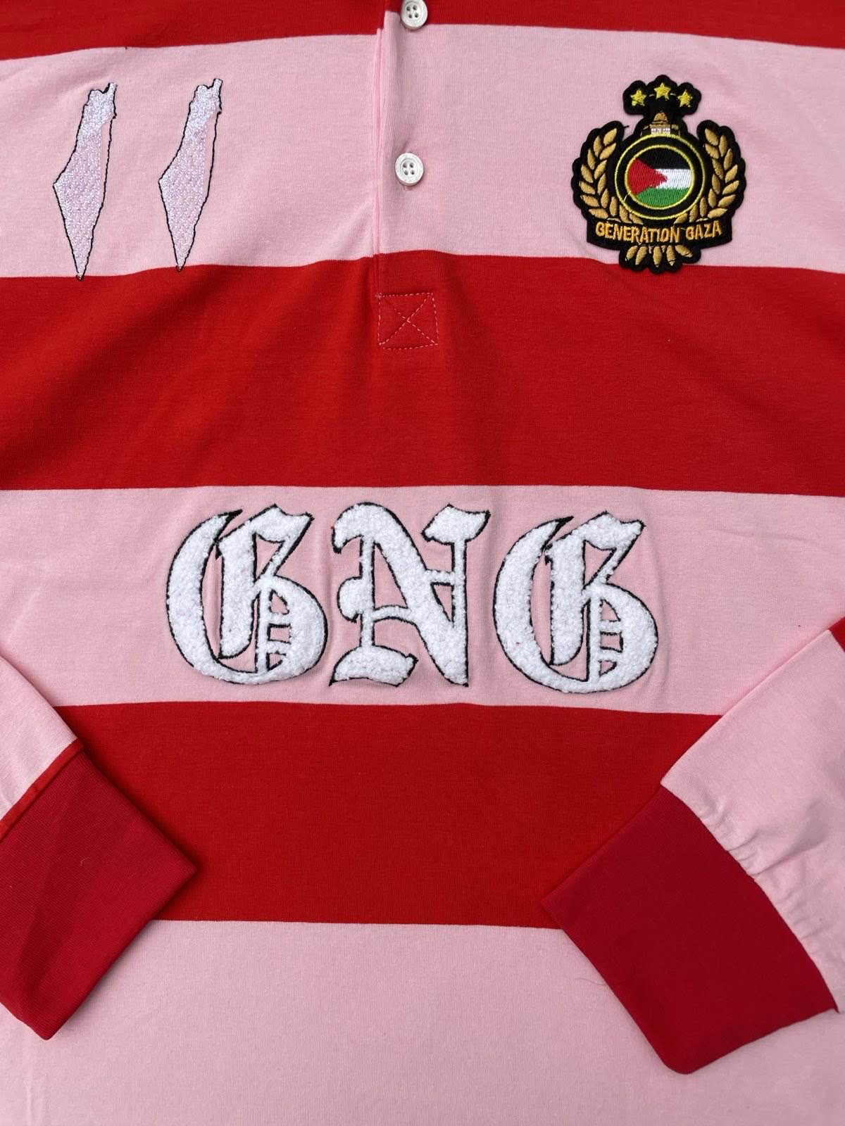 gng pink rugby polo